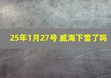 25年1月27号 威海下雪了吗